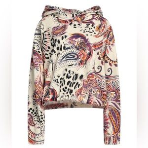 JUST CAVALLI NWT Paisley Print Hooded Sweatshirt